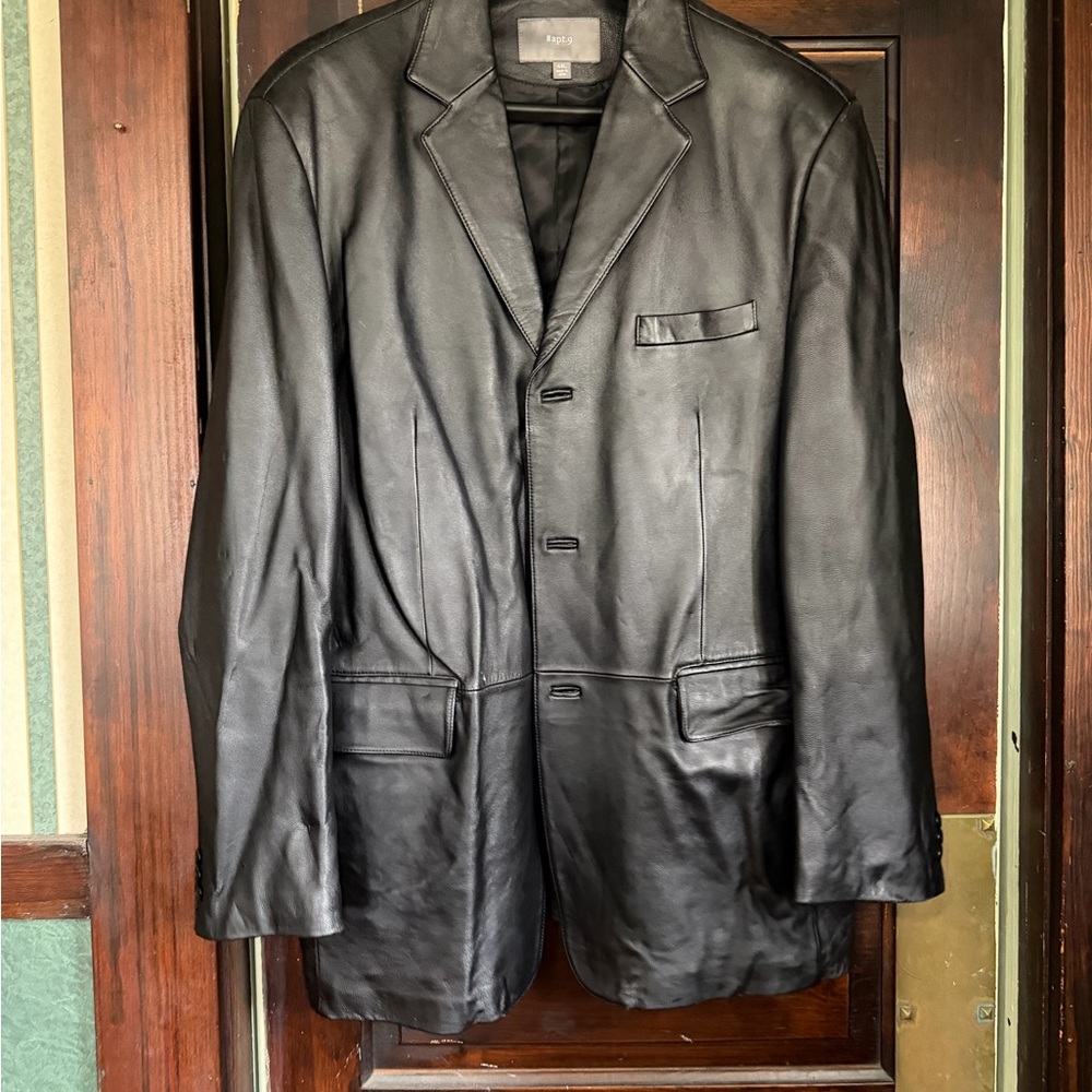 Apt. 9 Black Leather Sport Coat